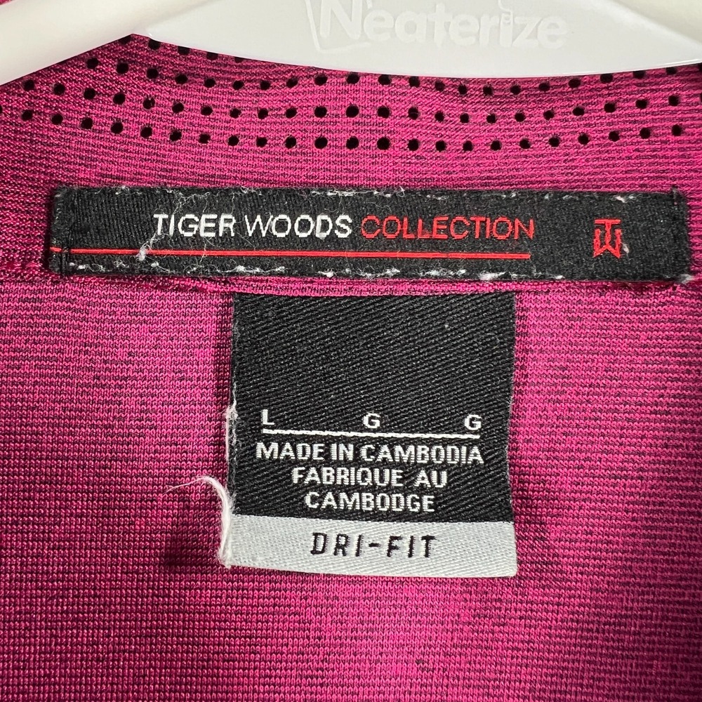 Nike Tiger Woods Polo Shirt Mens Large Purple Short Sleeve Golf Outdoor Casual - Picture 4 of 12